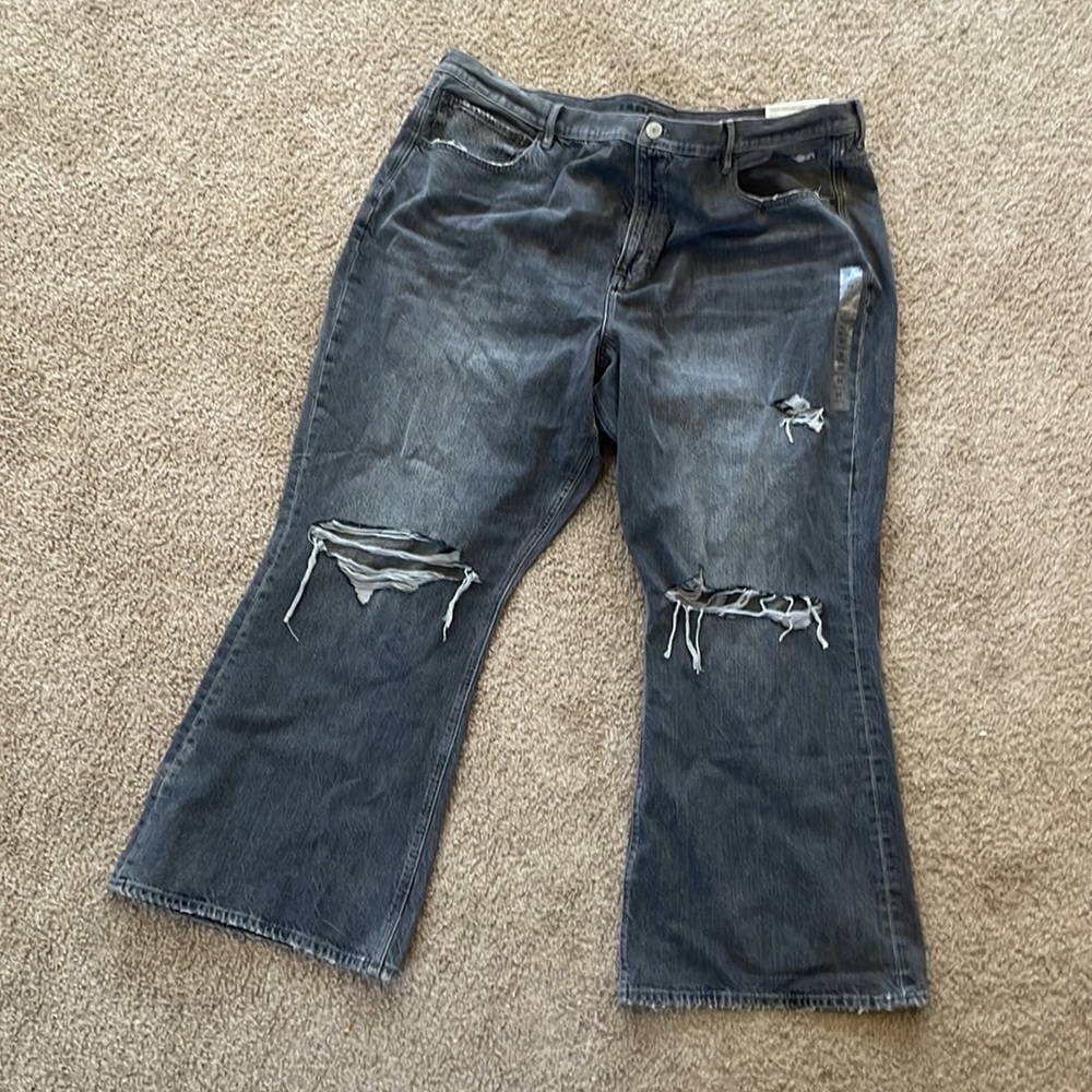 Grey denim, wide leg American Eagle jeans. Size 24. New with tags.